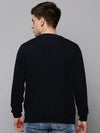 Men Navy Printed Sweatshirt-EX-6000-Navyblue