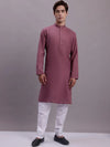 Men's Solid Cotton Kurta With Pyjamas-JOKP-611Magenta