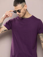 Dillinger Men's Purple Plain T-Shirt