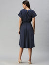 Women Navy Blue Striped A-Line Dress-AE-9873-Navybluewhite