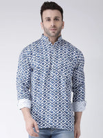 Hangup Men Slim Printed Men's Indian Wear-K12ShortKurta