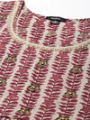 Women's Maroon Printed Kurta Set-SKC-1013-Maroon