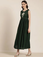 Women Green Solid Anarkali Kurta-JC-621-Green