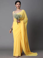 Sareemall Yellow Embroidered Women Saree