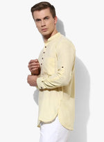 Hangup Men Slim Solid Men's Indian Wear-LemonKurta