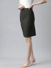 Women Olive Solid Pencil Skirt-AE-10609-Olive