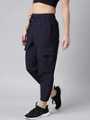 Women Solid Slim Fit Navy Blue Joggers Track Pant-AE-10905-Navyblue