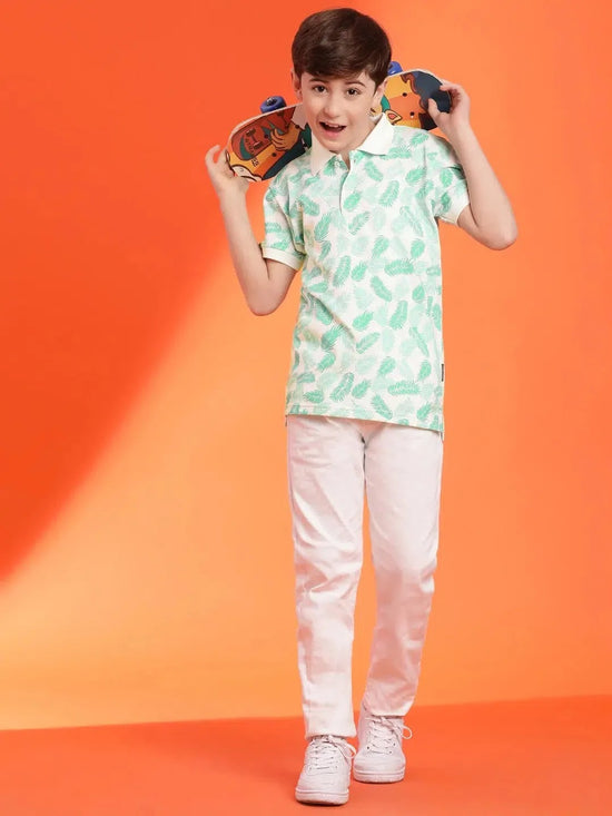 Lil Tomatoes Boys Cotton Polo T-shirt-GBT-S24-1404_LTGREEN_30