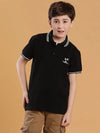 Lil Tomatoes Boys Cotton Polo T-shirt-GBT-S24-1409_BLACK_30