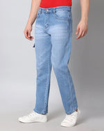 Retro Denim Jeans with 5 pockets-Blue-HBD22-30