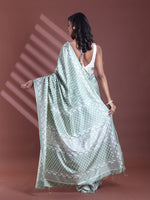 Mint Green Silk Soft Saree With Texture Print-MA60BSL01400072