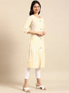 Women's Yellow Striped Straight Kurta-SKC-3351-Yellow