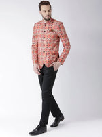 Hangup Men Standard Printed Men Formalwear-D425ButtonBlazer