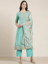 Women Sea Green Printed Kurta Set-GW-3460-Seagreen