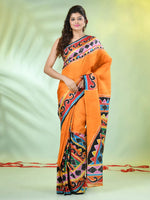 Yellow Printed Pure Silk Handwoven Soft Saree-MA66SL3000081