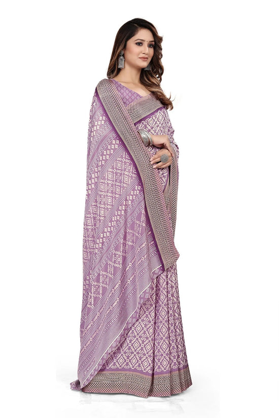 Vimla Women's Purple Turkey Art Silk Uniform Saree with Blouse Piece