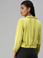 Women's Lime Green Solid Top-AE-10290-Limegreen