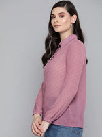 Purple Dobby Sheer Boxy Shirt