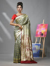 Light Grey Silk Banarasi Saree With Zari Woven Designs-MA52BSL441050037