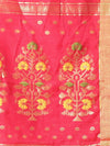 Red Cotton Saree With Zari Borders-MA64BCT401190038