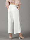 Women's White Solid Parallel Trouser-LT-KN-132-White