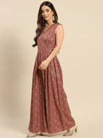 Overlap neck pleated jumpsuit in Rose color