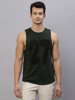 Rigo Mint Printed Round Neck Sleeveless T-Shirt Vest-SD04221063-L