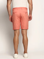 Men Peach Solid Shorts-ORBIT-1-Peach