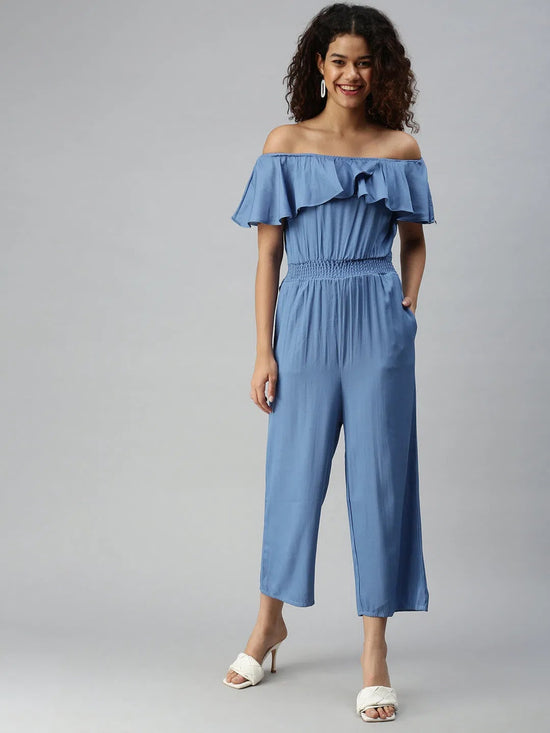 Women's Blue Solid Jumpsuit-AE-9927-Blue