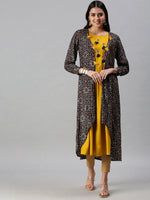 Women's Yellow Printed Anarkali Kurta-BCCK1287-Yellow-Assorted