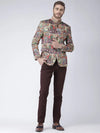 Hangup Men Standard Printed Men Formalwear-D435ButtonBlazer