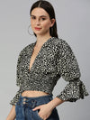 Women's Black Printed Tops-AE-10301-Blackwhite