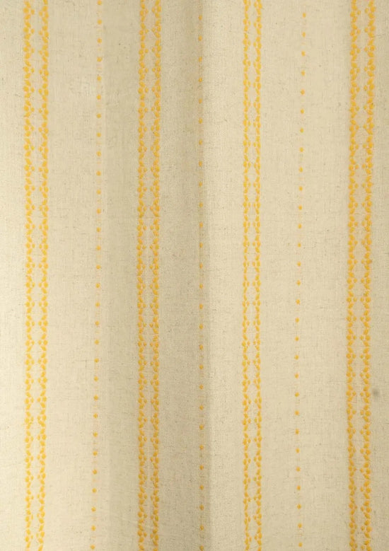 Aster linen minimal design curtain for living room - Room darkening - Mustard - Pack of 1-240421037