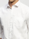 Men White Solid Shirt-RAYMONDSDOBBY-266-White