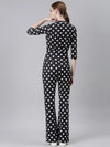 Women Black Printed Tracksuit-AF-2055-Black