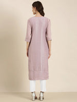 Women Lavender Embellished Straight Kurta-SKC-1237-Lavender