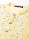 Women's Yellow Embroidered Straight Kurta-GW-3231-Yellow