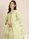 Women Green Paisley Kurta Set-GW-3283-Green