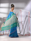 Sapphire Blue Cotton Saree With Sequined Work-MA55CT06540002