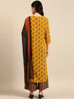 Women's Yellow Floral Kurta Set-GW-1773-Yellow