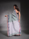 Sage Green  Cotton Soft Saree With Temple Border And Woven Designs-MA54BCT04660059