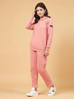 Rigo Rigo Women Peach Oversized Solid Fleece Co-Ord-WTRKST1053-L