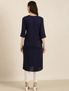 Women Navy Blue Solid Straight Kurta-NJ-3622212-Navyblue