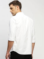 Men White Solid Shirt-RAYMONDSDOBBY-265-White