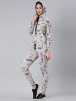 Women Grey Typographic Tracksuit-AF-1959-Grey