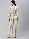 Women's White Striped Jumpsuit-AE-9967-A-White