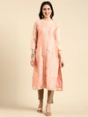 Women's Peach Printed Straight Kurta-GC-1008-Peach