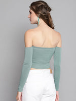 Veni Vidi Vici Sea Green Tube Full Sleeve Top