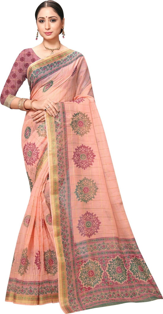 Pink Printed Art Silk Saree-VSAR1222Aa-Standard