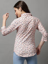 Women's Pink Printed Shirt-AE-333105-Peach